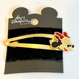 Vintage Disney Minnie Mouse Hair Barrettes Gold Tone 90's Girls Womens